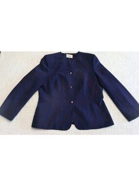 Le Suit Purple Blazer Women Size 16 Career Office Jacket 3 Button 100 % Polyeste